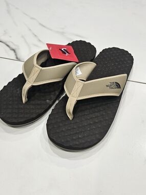 The North Face Beige and Black Men's Flip Flops Base Camp